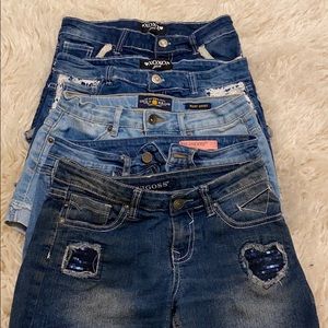 Lot of denim shorts